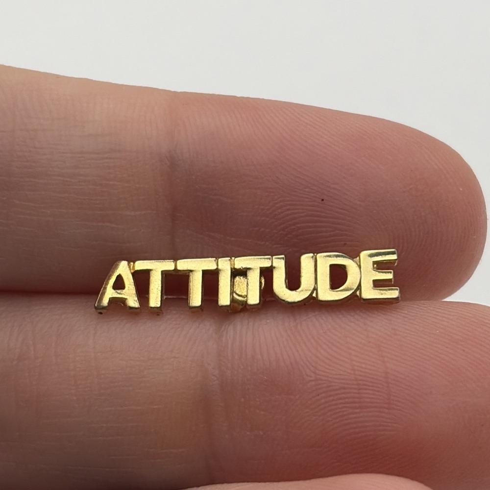 Attitude Gold Tone Lapel Hat Pin